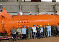 Dongrun team with completed large heat exchanger